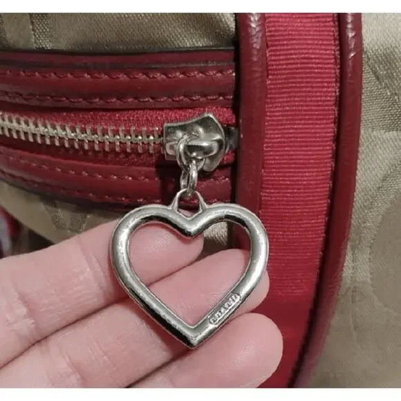 Coach Daisy Poppy Signature Red And Tan shoulder bag Y2K - Picture 13 of 16